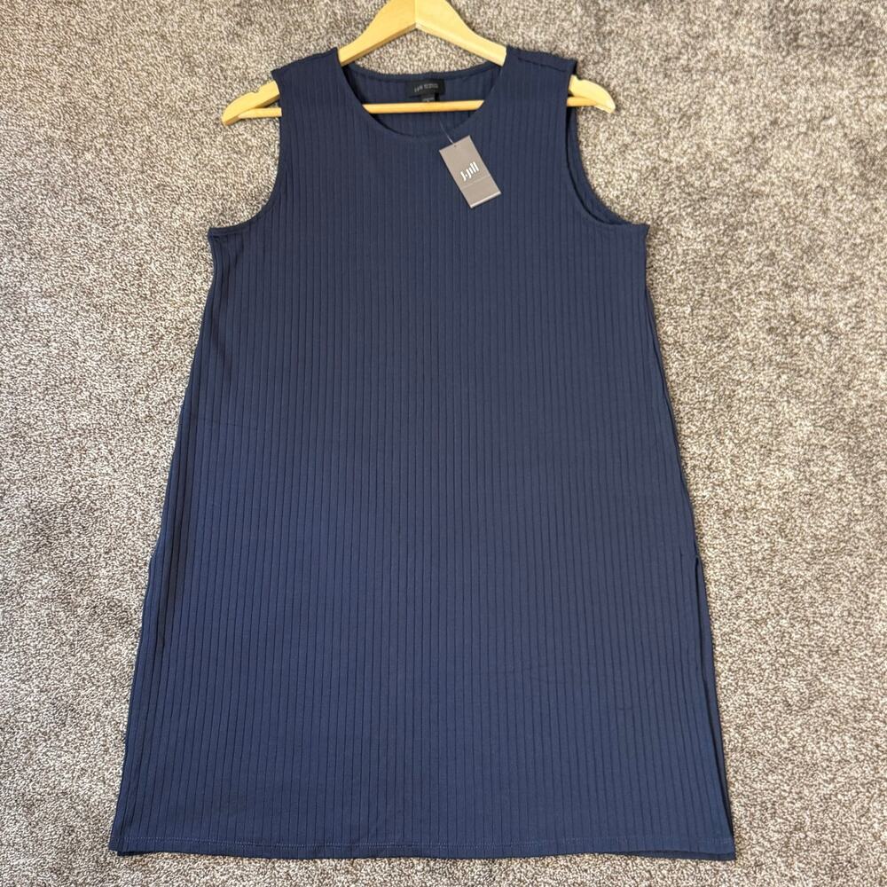 J. Jill Wearever Collection Ribbed Tank Shirt Dress NWT Medium Beachy Coastal